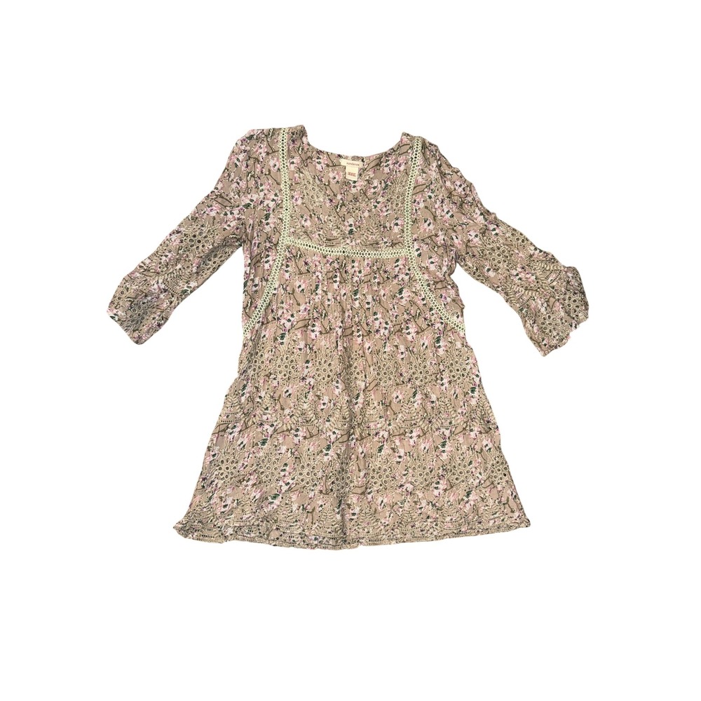 Sundance Tunic Top Womens Small Pink Floral Boho Crochet Lace Bell Sleeve‎